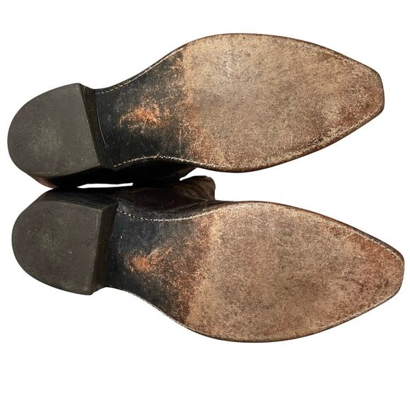 Lucchese N4554 Women’s 6.5 Brown Savannah Stitch Snip Toe Western Cowgirl Boots - Picture 11 of 11